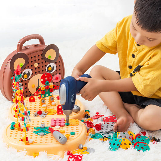 203 Pieces Children's Repair Toolbox Creative Mosaic Puzzle Toy