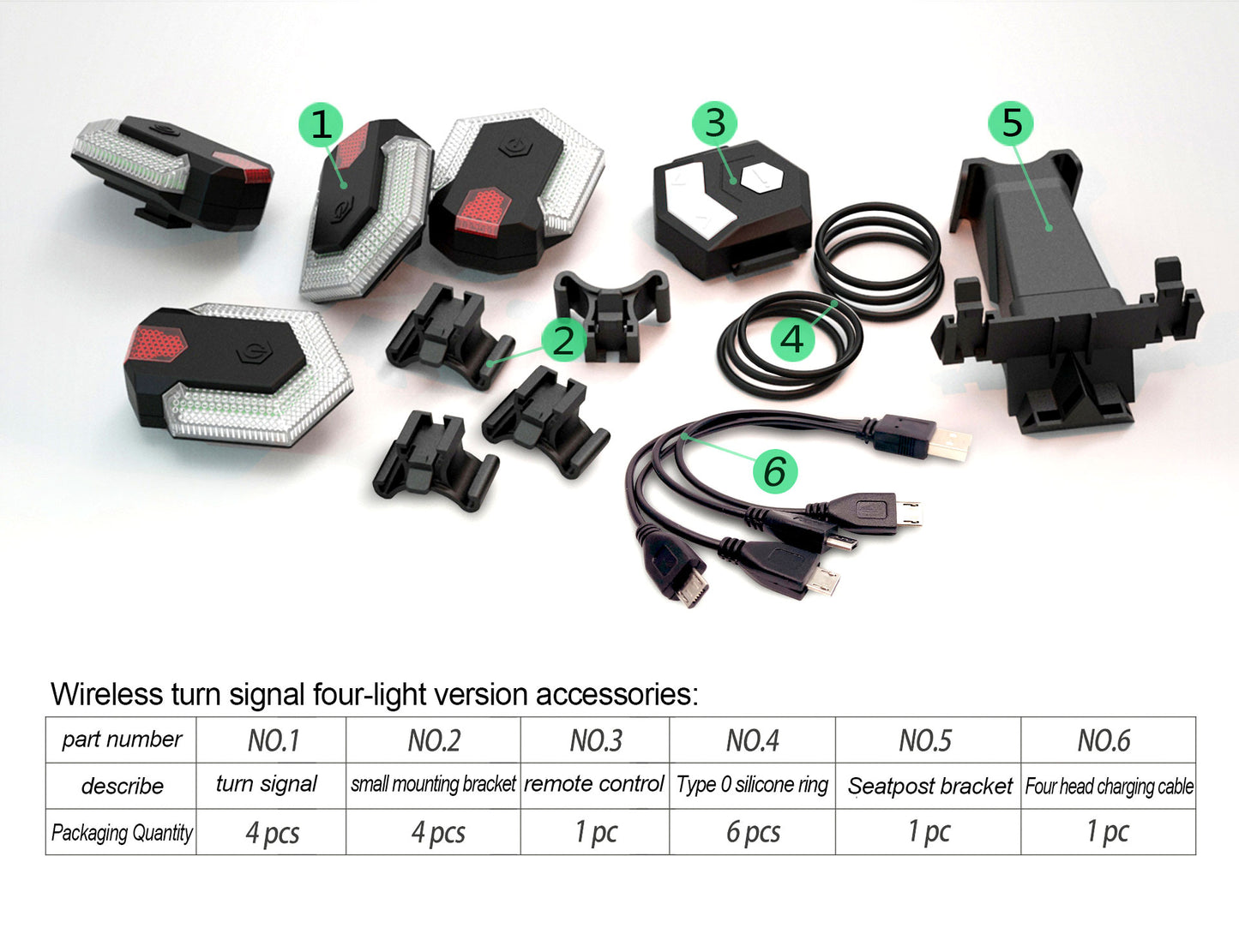 1Set Smart Turn Signals for Bicycle